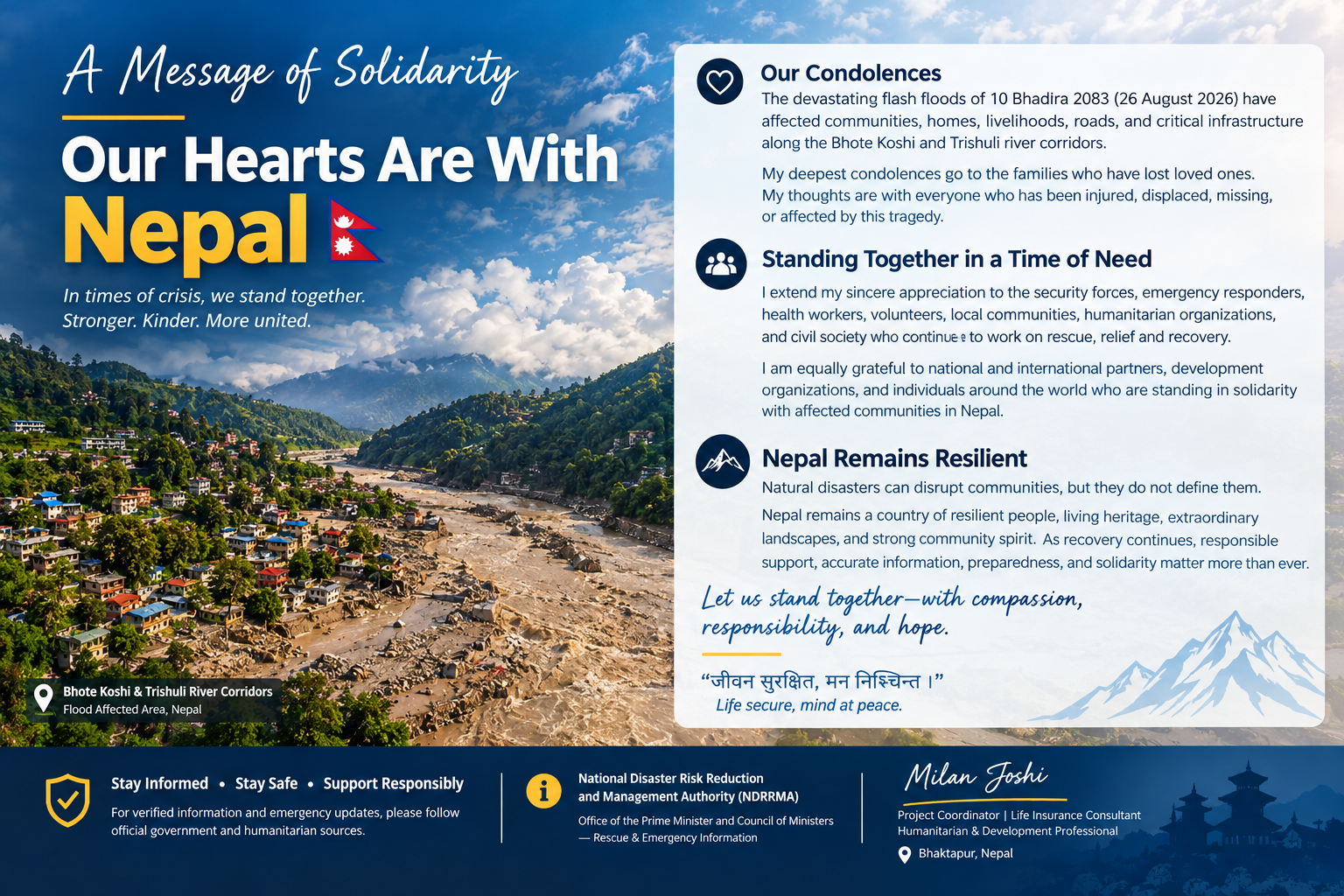 A Message of Solidarity — Our Hearts Are With Nepal